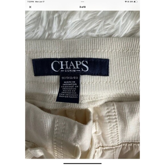 Chaps Women's Dream Lake Lightweight Elastic Waist Natural Cream Color Sz 1X NEW - Picture 3 of 8